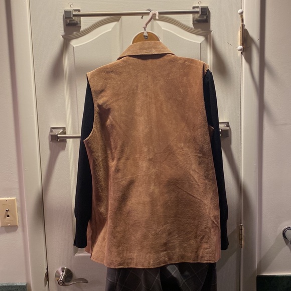 Jessica Holbrook 💯 % genuine leather (suede) vest with front zipper and lining - Picture 3 of 7